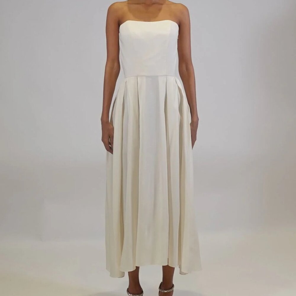 Azeeza Ezra Off-the-shoulder Midi-dress Ivory